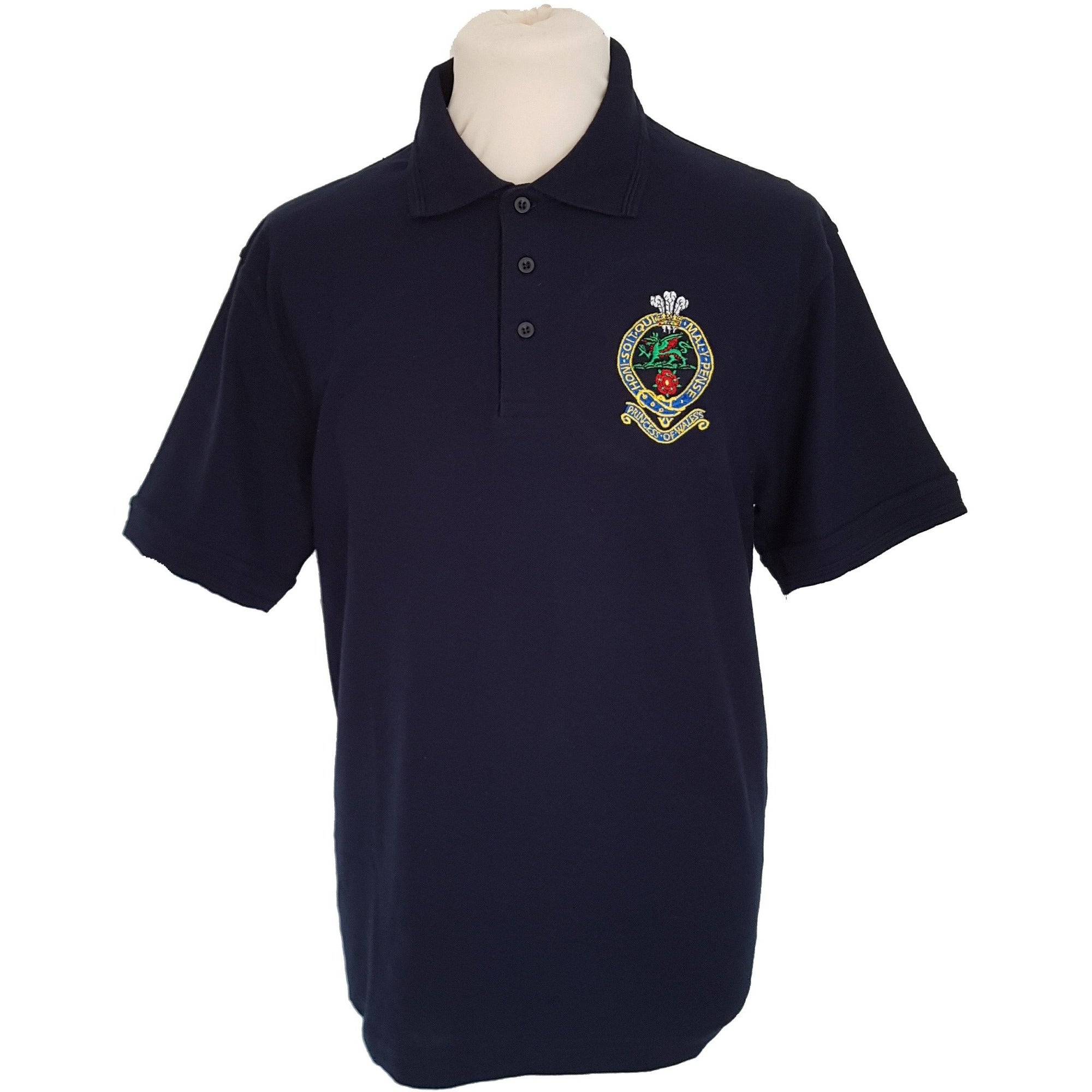 Navy Polo Shirt - Embroidered PWRR Cap Badge | Ammo & Company | PWRR ...