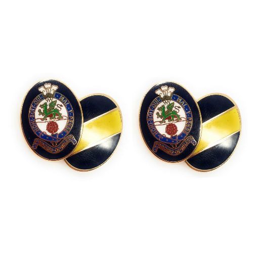 Picture of Cufflink - PWRR - Gilt Enamelled Chain-Link - Boxed 