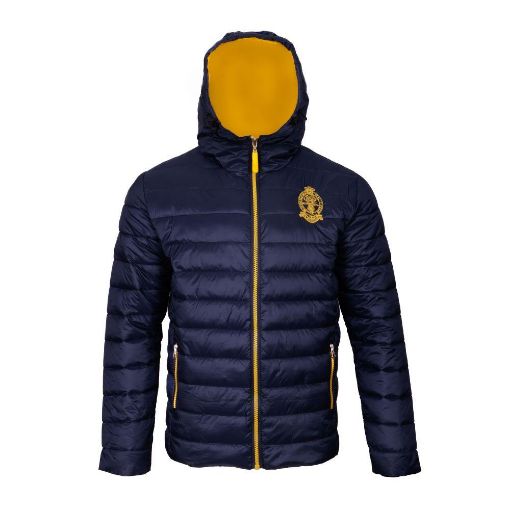 Picture of Blue Padded Jacket with Yellow Insert - Yellow PWRR Cap Badge - Small