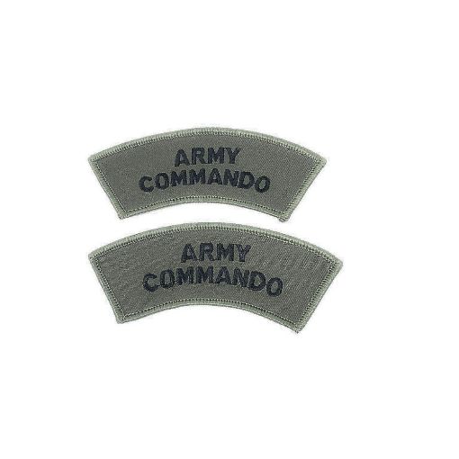 Picture of Army Commando Shoulder Title - Black on Olive    