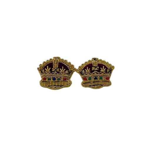 Picture of Embroidered Rank Crowns - Gold - 5/8 inch - Pair - Tudor Crown