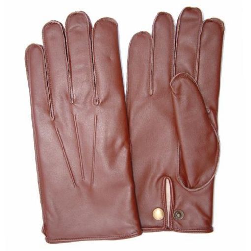 Picture of Mens Service Dress Glove Brown English Tan - Fleece lined Dress Glove - Large